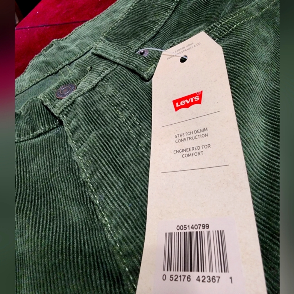 Levi's 514 Dark Green Straight Denim Corduroy pants - Picture 5 of 14